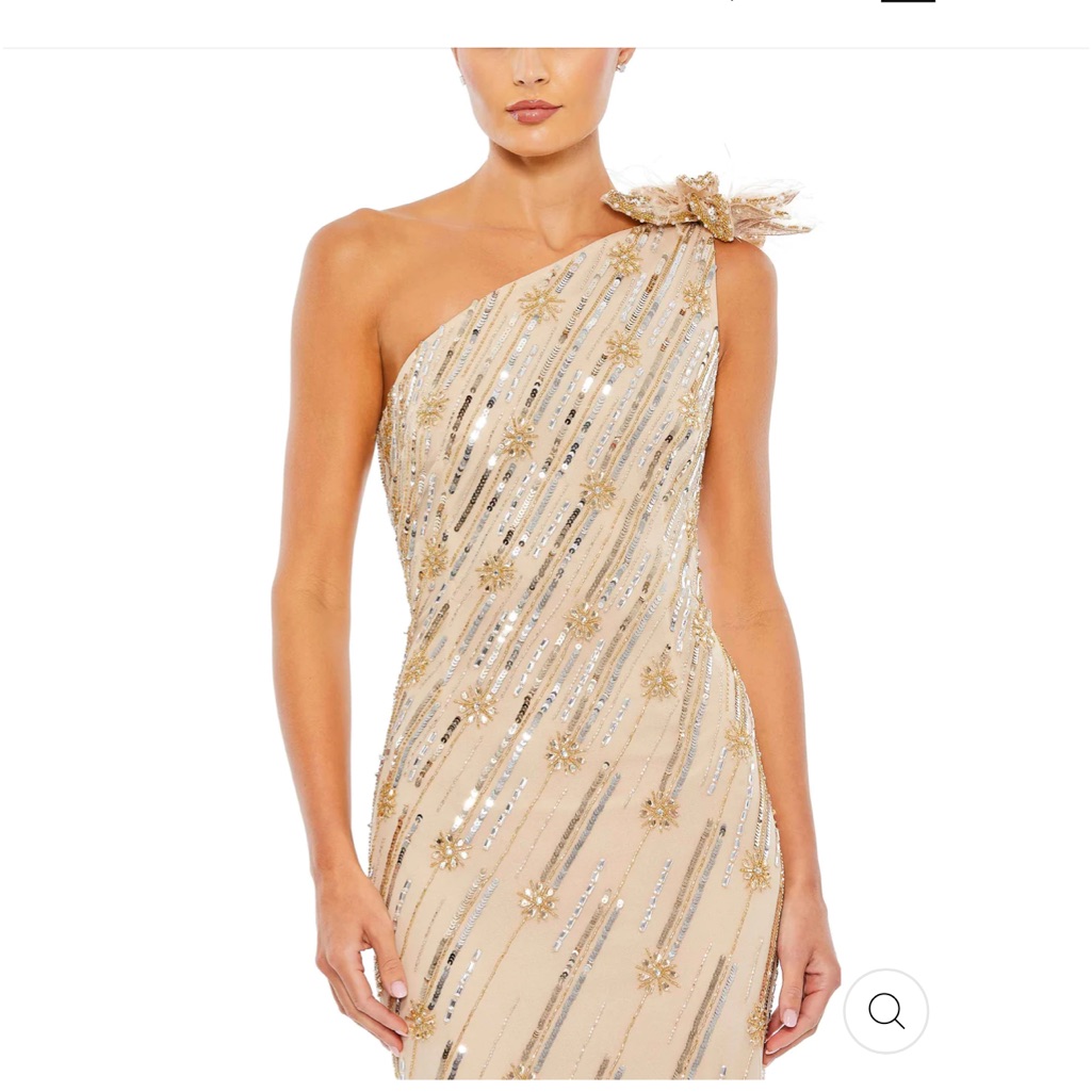 Mac Duggal Gold Nude Dress